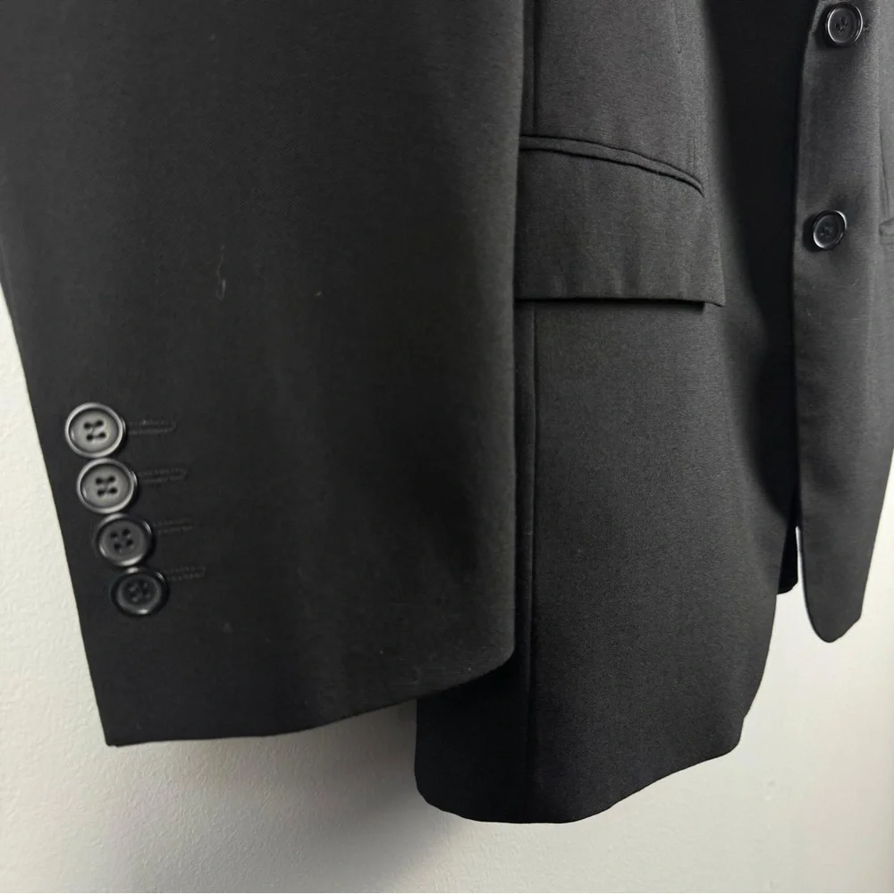 Lawrencepur Black Wool Blend Blazer Jacket Size 50R Classic Tailored